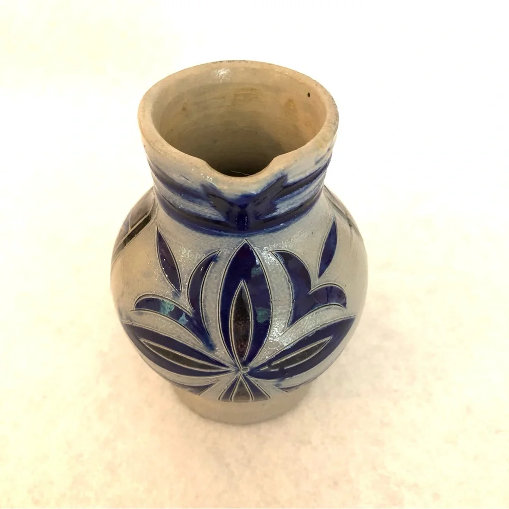 Vintage German Zoller Salt Glaze Handarbeit Handmade Pottery Pitcher